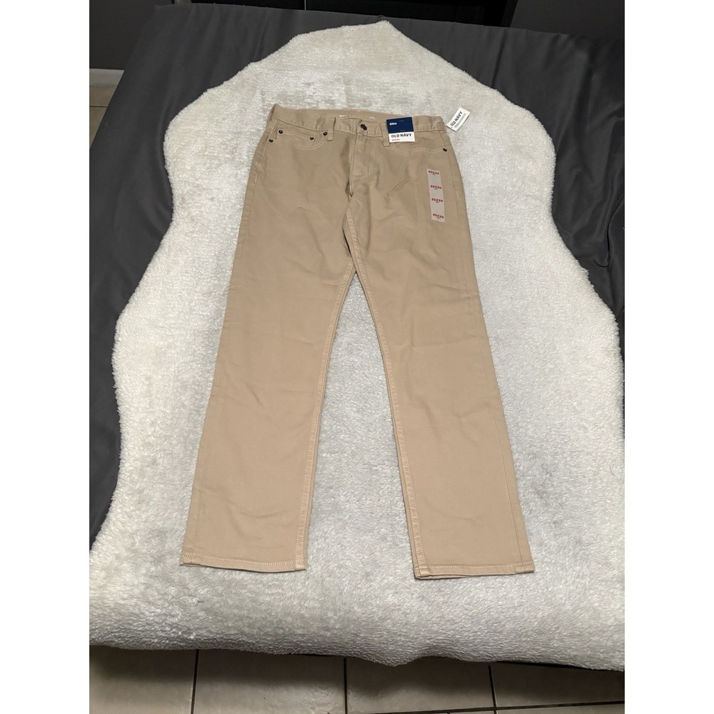 New Old Navy Men's Slim Beige Jeans Size 30x30 Pants Built Flex - Picture 1 of 8
